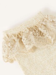 Monsoon Gold Sparkle Flower Socks - Image 2 of 2