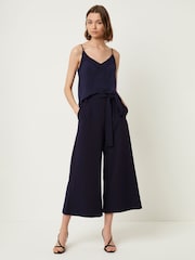French Connection Blue Whisper Ruther Belted Culottes - Image 1 of 4