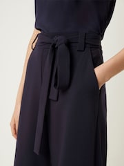 French Connection Blue Whisper Ruther Belted Culottes - Image 3 of 4