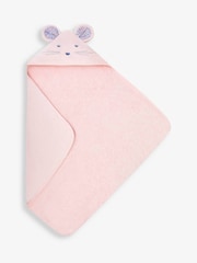 JoJo Maman Bébé Pink Mouse Character Hooded Towel - Image 3 of 4