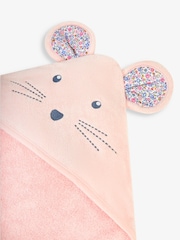 JoJo Maman Bébé Pink Mouse Character Hooded Towel - Image 4 of 4