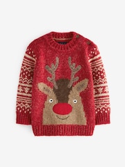 Red Reindeer Christmas Jumper (3mths-7yrs) - Image 4 of 5