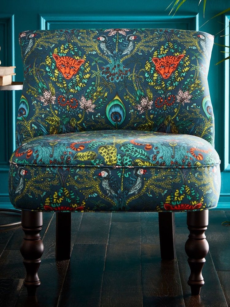 Emma Shipley Navy Blue Langley Amazon Velvet Chair - Image 1 of 4