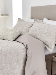 Morris & Co. Pebble Grey Pure Strawberry Thief Jacquard Duvet Cover - Image 2 of 4