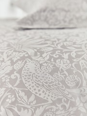 Morris & Co. Pebble Grey Pure Strawberry Thief Jacquard Duvet Cover - Image 3 of 4