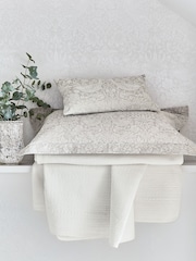 Morris & Co. Pebble Grey Pure Strawberry Thief Jacquard Duvet Cover - Image 4 of 4