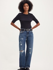 Levi's® Indigo Destructed 501® '90s Straight Fit Jeans - Image 1 of 8