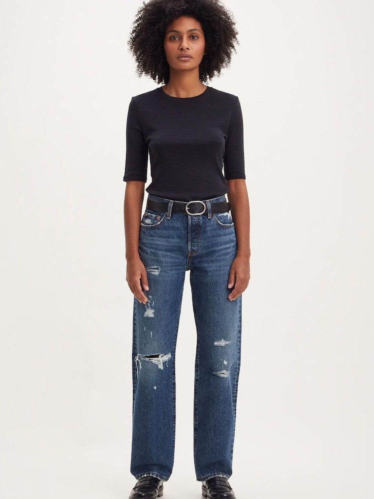 Levi's® Indigo Destructed 501® '90s Straight Fit Jeans - Image 3 of 8