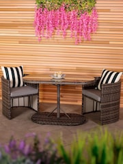 Charles Bentley Grey Garden St Tropez Rattan Bistro Set - Image 1 of 4