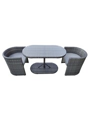 Charles Bentley Grey Garden St Tropez Rattan Bistro Set - Image 3 of 4