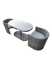 Charles Bentley Grey Garden St Tropez Rattan Bistro Set - Image 4 of 4