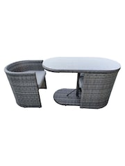Charles Bentley Grey Garden St Tropez Rattan Bistro Set - Image 5 of 6