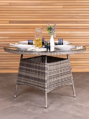 Charles Bentley Grey Garden 4 Piece Rattan Dining Set - Image 2 of 5