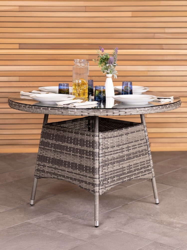 Charles Bentley Grey Garden 4 Piece Rattan Dining Set - Image 2 of 5