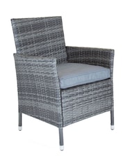 Charles Bentley Grey Garden 4 Piece Rattan Dining Set - Image 3 of 5