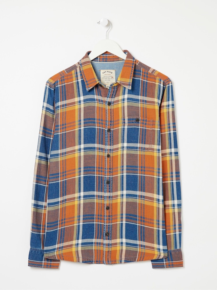 FatFace Orange Botany Check Shirt - Image 4 of 4