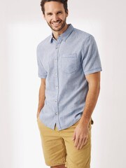 FatFace Blue Micro Check Bugle Shirt - Image 1 of 4