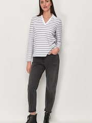 M&Co Breton Black Stripe Long Sleeve Top - Image 1 of 2