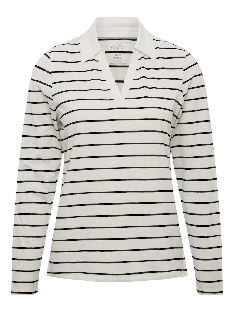 M&Co Breton Black Stripe Long Sleeve Top - Image 2 of 2