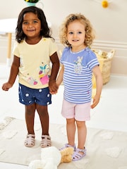 JoJo Maman Bébé Pink Seersucker Stripe Pretty Shorts - Image 2 of 5