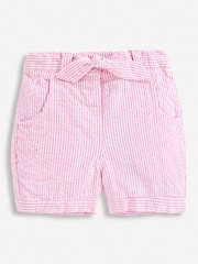 JoJo Maman Bébé Pink Seersucker Stripe Pretty Shorts - Image 5 of 5