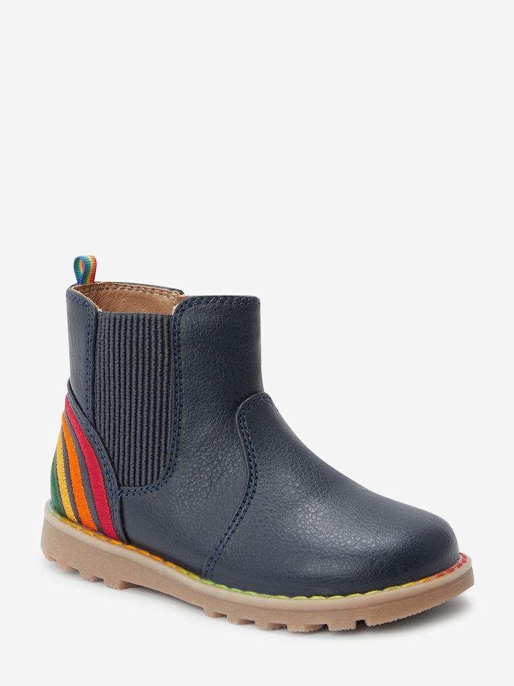 Little Bird by Jools Oliver Navy Blue Younger Chelsea Boots - Image 2 of 5 Little Bird by Jools Oliver Navy Blue Younger Chelsea Boots - Image 2 of 5