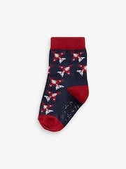 JoJo Maman Bébé Blue 3-Pack Red Arrows Socks - Image 4 of 4