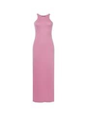 French Connection Purple Solid Meadow Jersey Racer Back Bodycon Dress - Image 3 of 4