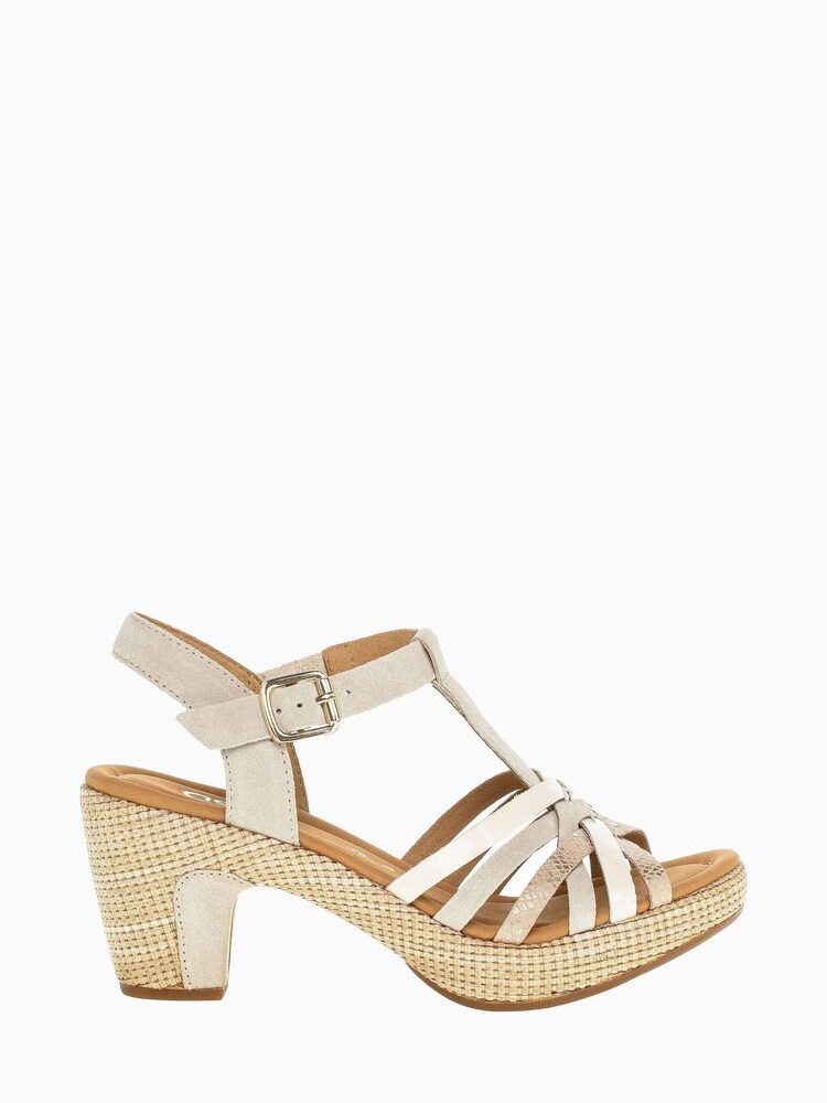 Gabor Cheri Leinen Combination Suede Sandals - Image 1 of 5