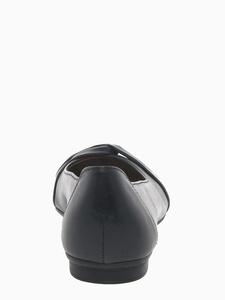 Gabor Frost Black Leather Ballerina Pumps - Image 5 of 5