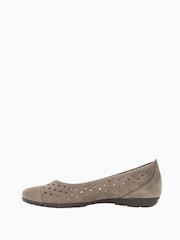Gabor Ruffle Suede Ballerina Style Shoes - Image 3 of 5