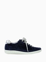 Gabor Blue Amulet Marine/Argento Suede Trainers - Image 1 of 5