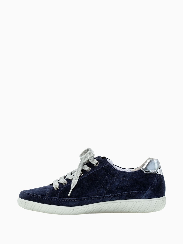 Gabor Blue Amulet Marine/Argento Suede Trainers - Image 2 of 5
