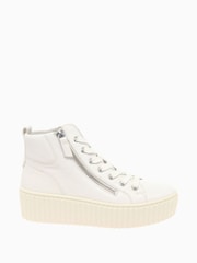 Gabor Debbie White Latte Leather High Trainers - Image 1 of 5