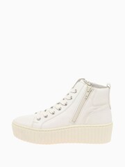 Gabor Debbie White Latte Leather High Trainers - Image 3 of 5