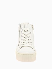 Gabor Debbie White Latte Leather High Trainers - Image 4 of 5