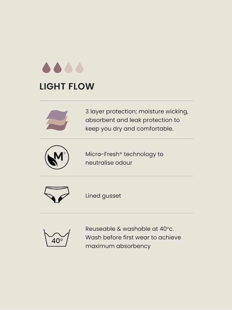 Zwart - 2 Verpakking van lichte menstruatie-onderbroeken voor tieners (7 - 16 jr) - Image 3 of 5