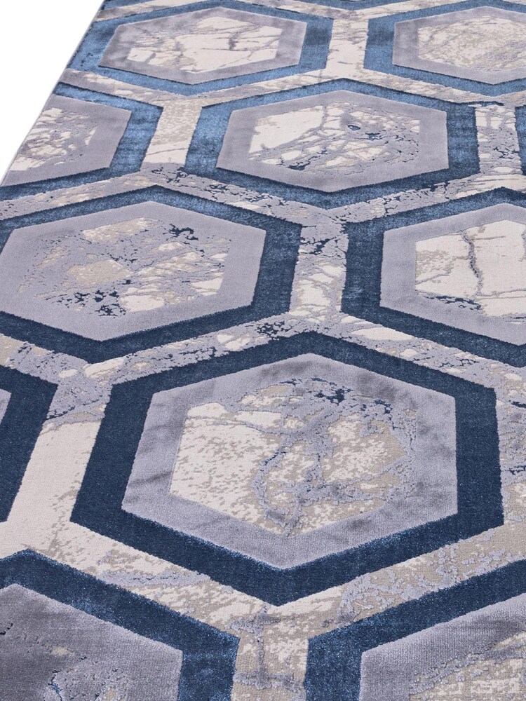 Asiatic Rugs Blue Aurora Hexagon Rug - Image 5 of 5