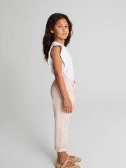 Reiss Pink Shae Junior Linen Blend Pull On Trousers - Image 3 of 6