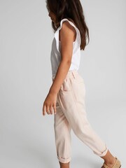 Reiss Pink Shae Junior Linen Blend Pull On Trousers - Image 4 of 6