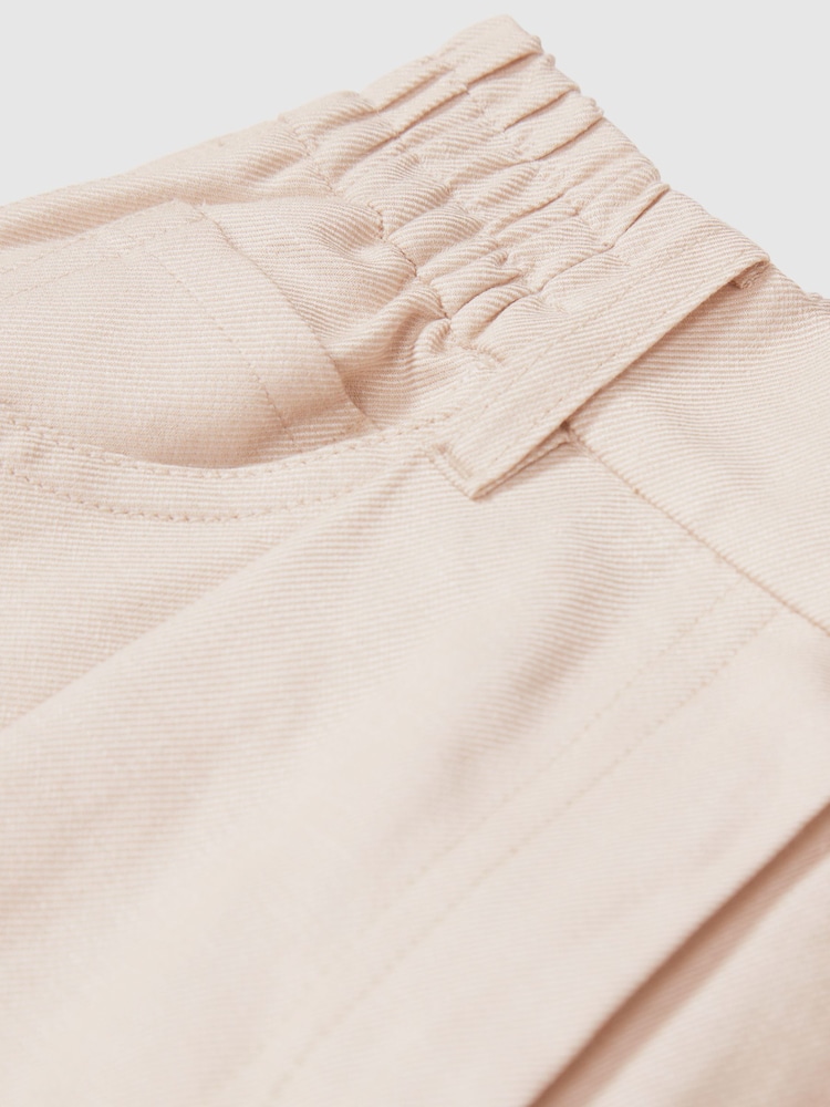 Reiss Pink Shae Junior Linen Blend Pull On Trousers - Image 6 of 6