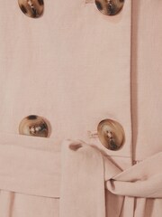 Reiss Pink Dana Junior Linen Blend Mini Dress - Image 6 of 6