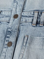 Reiss Mid Blue Loren Jr Denim Dungaree Dress - Image 5 of 5