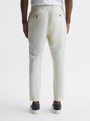 Reiss Soft Beige Truce Cotton-Linen Blend Casual Trousers - Image 5 of 6