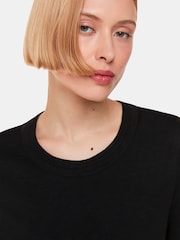Whistles Black Double Trim Rosa 100% Cotton T-Shirt - Image 4 of 5