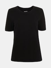 Whistles Black Double Trim Rosa 100% Cotton T-Shirt - Image 5 of 5