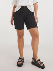 Simply Be Black 24/7 Mid Shorts - Image 1 of 4
