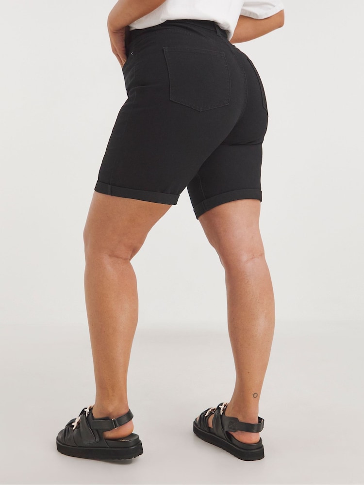 Simply Be Black 24/7 Mid Shorts - Image 2 of 4