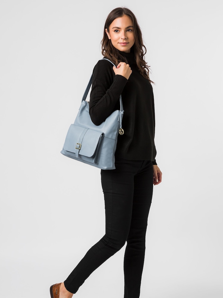 Pure Luxuries London Imogen Leather 100% Cotton Shoulder Bag - Image 1 of 6