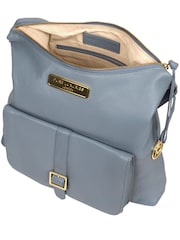 Pure Luxuries London Imogen Leather 100% Cotton Shoulder Bag - Image 5 of 6